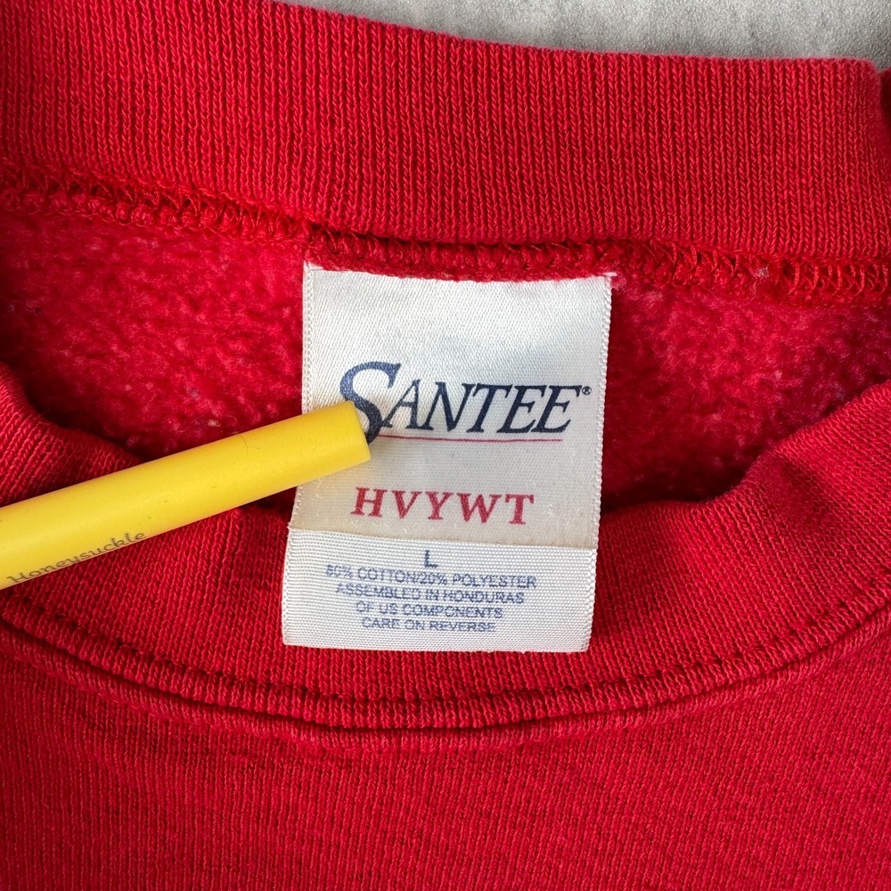 Vintage Indiana University Sweatshirt Mens L Red Hoosiers College Crewneck 90s - Picture 5 of 9